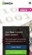 How dmca.com looks like on a mobile device such as an iPhone.