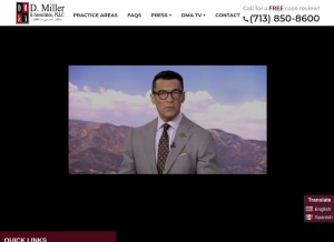 How dmillerlaw.com looks like on a tablet such as an iPad.