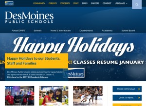How dmschools.org looks like on a tablet such as an iPad.