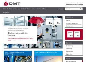 How dmt-gmbh.de looks like on a tablet such as an iPad.
