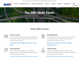 How dmv.com looks like on a tablet such as an iPad.