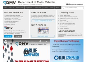 How dmvnv.com looks like on a tablet such as an iPad.