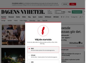 How dn.se looks like on a tablet such as an iPad.