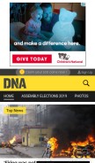 How dnaindia.com looks like on a mobile device such as an iPhone.