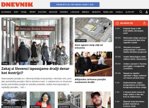 How dnevnik.si looks like on a tablet such as an iPad.