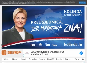 How dnevno.hr looks like on a tablet such as an iPad.