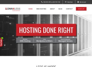 How dnn4less.com looks like on a tablet such as an iPad.