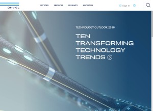 How dnvgl.com looks like on a tablet such as an iPad.