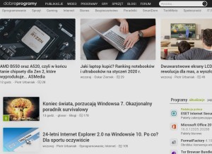 How dobreprogramy.pl looks like on a tablet such as an iPad.