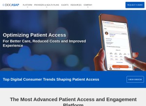 How docasap.com looks like on a tablet such as an iPad.