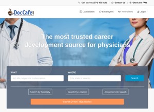 How doccafe.com looks like on a tablet such as an iPad.