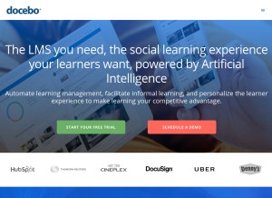 How docebo.com looks like on a tablet such as an iPad.