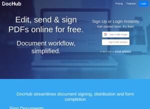 How dochub.com looks like on a tablet such as an iPad.