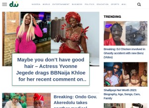 How dockaysworld.com.ng looks like on a tablet such as an iPad.