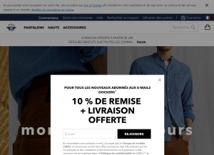 How dockers.com looks like on a tablet such as an iPad.