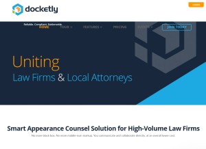 How docketly.com looks like on a tablet such as an iPad.