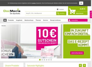 How docmorris.de looks like on a tablet such as an iPad.