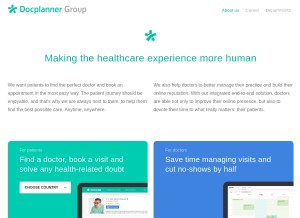 How docplanner.com looks like on a tablet such as an iPad.