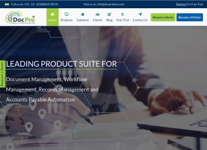 How docprodms.com looks like on a tablet such as an iPad.