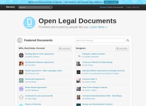 How docracy.com looks like on a tablet such as an iPad.