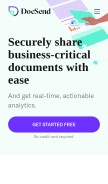 How docsend.com looks like on a mobile device such as an iPhone.