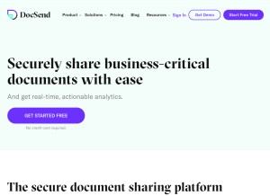 How docsend.com looks like on a tablet such as an iPad.