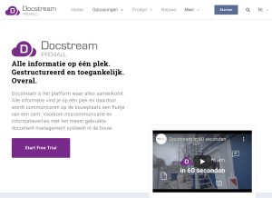 How docstream.nl looks like on a tablet such as an iPad.
