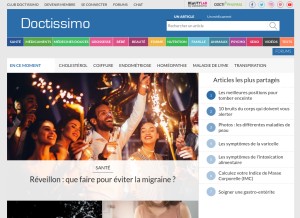 How doctissimo.fr looks like on a tablet such as an iPad.