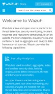 How documentation.wazuh.com looks like on a mobile device such as an iPhone.