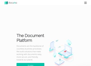 How documo.com looks like on a tablet such as an iPad.