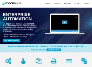 How docuphase.com looks like on a tablet such as an iPad.