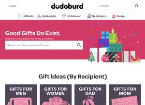 How dodoburd.com looks like on a tablet such as an iPad.