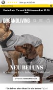 How dogandliving.de looks like on a mobile device such as an iPhone.