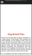 How dogbreedplus.com looks like on a mobile device such as an iPhone.