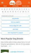 How dogbreedslist.info looks like on a mobile device such as an iPhone.