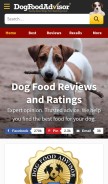 How dogfoodadvisor.com looks like on a mobile device such as an iPhone.