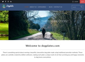 How dogplates.com looks like on a tablet such as an iPad.