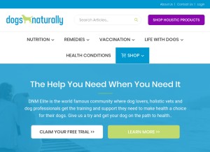 How dogsnaturallymagazine.com looks like on a tablet such as an iPad.