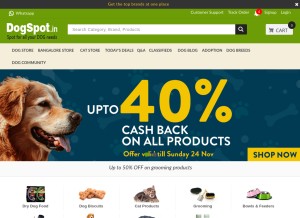 How dogspot.in looks like on a tablet such as an iPad.