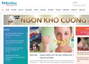 How doisongvietnam.vn looks like on a tablet such as an iPad.