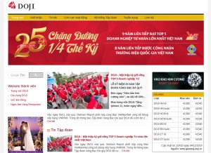 How doji.vn looks like on a tablet such as an iPad.