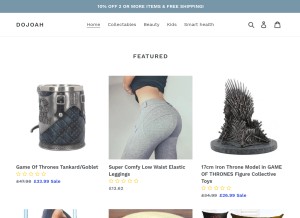 How dojoah.com looks like on a tablet such as an iPad.
