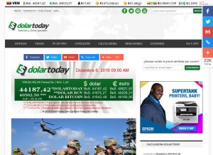 How dolartoday.com looks like on a tablet such as an iPad.