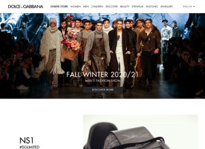 How dolcegabbana.com looks like on a tablet such as an iPad.