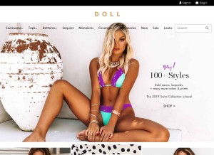 How doll.com looks like on a tablet such as an iPad.