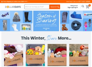 How dollardays.com looks like on a tablet such as an iPad.