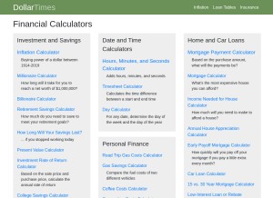 How dollartimes.com looks like on a tablet such as an iPad.