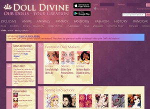 How dolldivine.com looks like on a tablet such as an iPad.