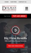 How dolmanlaw.com looks like on a mobile device such as an iPhone.