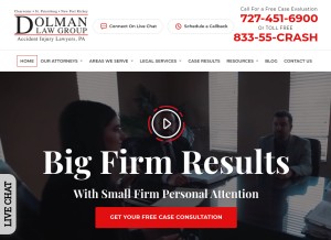 How dolmanlaw.com looks like on a tablet such as an iPad.